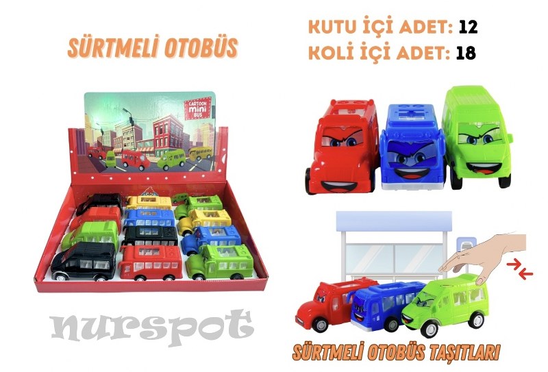 toptan oyuncak sürtmeli otobüs   3018