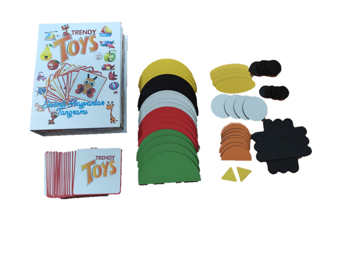 toptan ahşap sevimli hayvanlar tangram 78 parça 2 li set  T47
