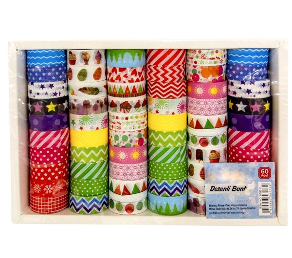 toptan para bant desenli paket 60 lı   7739