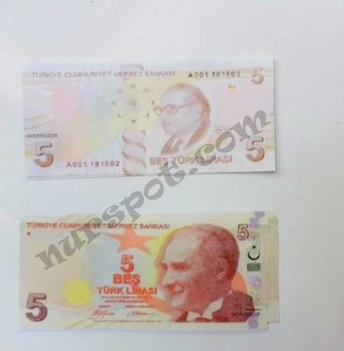 toptan sahte para 5 turk lirasi