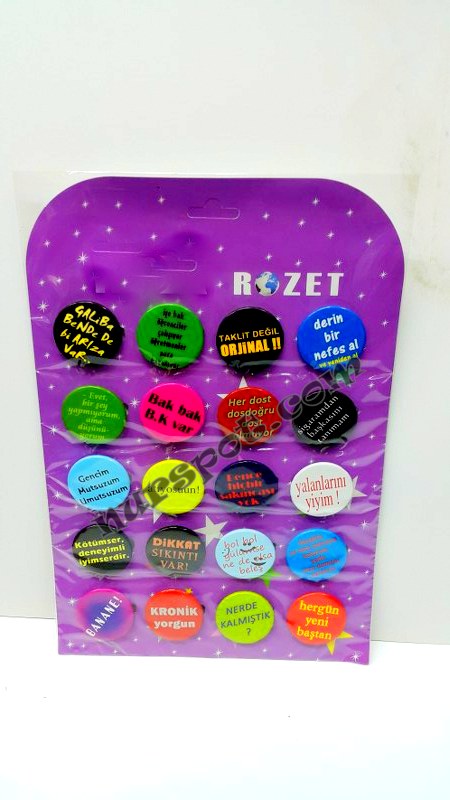 toptan rozet renkli baskılı