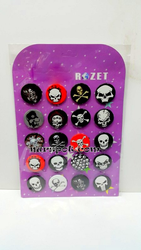 toptan rozet iskelet baskılı