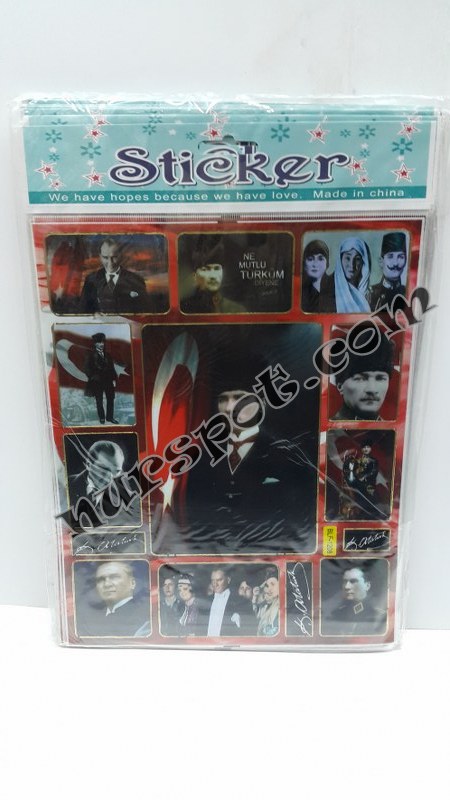 toptan sticker ataturk baskili