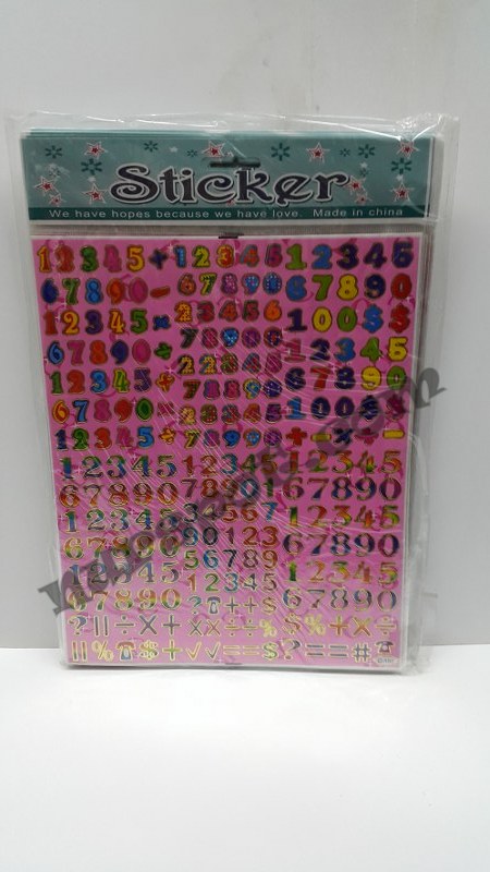 toptan sticker sayılar baskılı