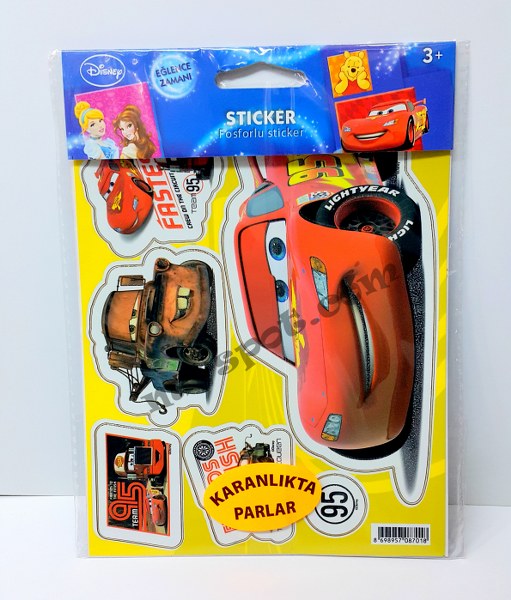 toptan cars sticker lisanslı karanlıkta parlar