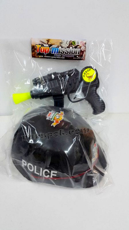 toptan oyuncak polis kask silah seti