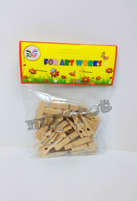 toptan süs ahşap mandal sade 3,5 cm 24 lü