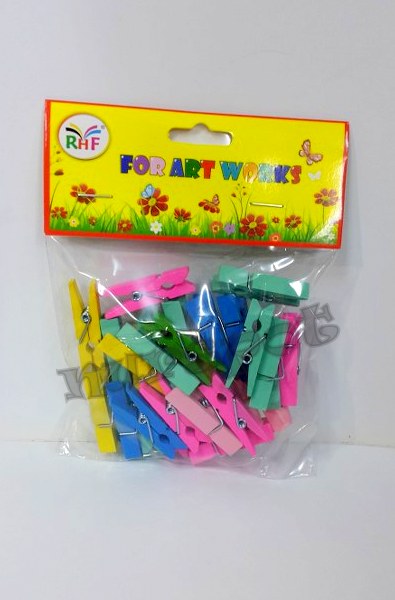 toptan ahşap mandal renkli 3,5 cm 20 li