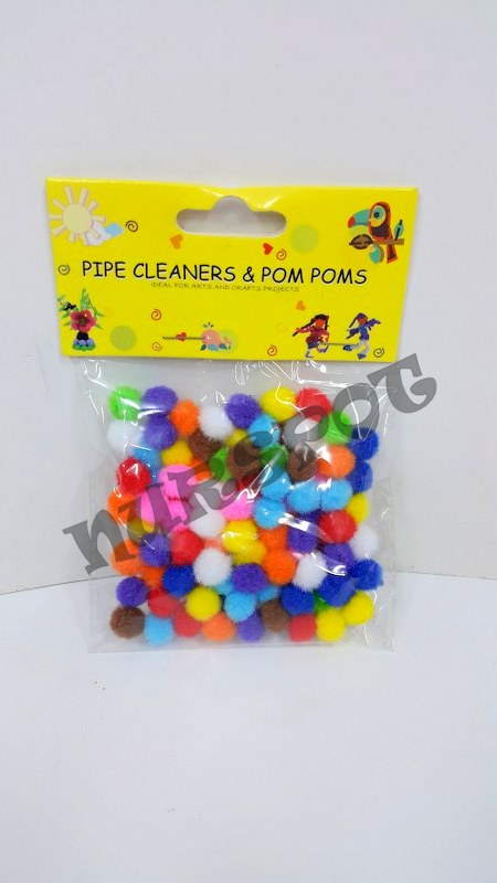 toptan iş eğitim ponpon 10 mm sade renk karma 100 lü