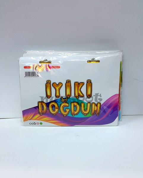 toptan iyiki doğdun folyo balon takımı gold renk