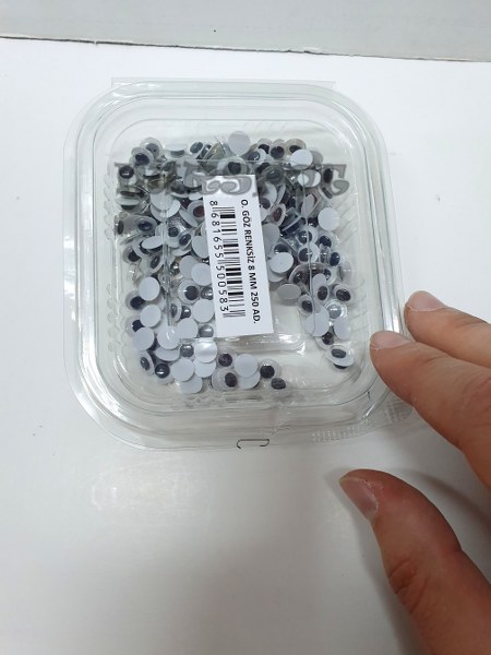 toptan eğitici hareketli göz renksiz 8 mm 250 li  0583