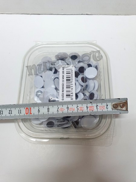 toptan hareketli göz 15 mm 100 lü  0606