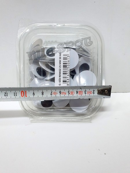 toptan hareketli göz 25 mm 50 li  0613