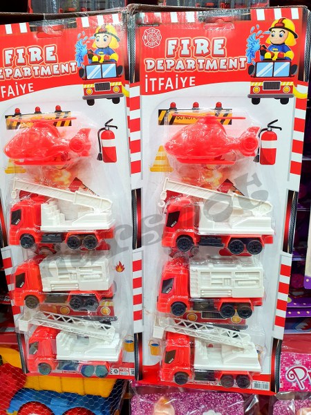 toptan oyuncak itfaiye araçları 4 lü set   252
