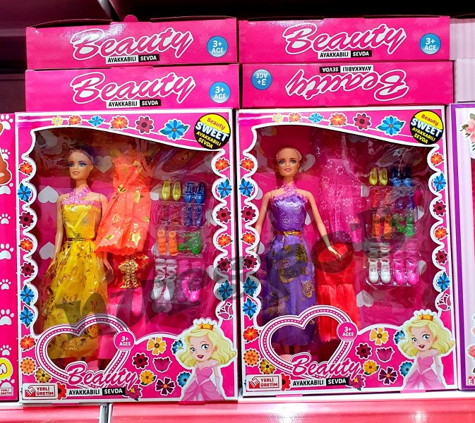 toptan oyuncak bebek ayakkabılı kıyafetli set    214