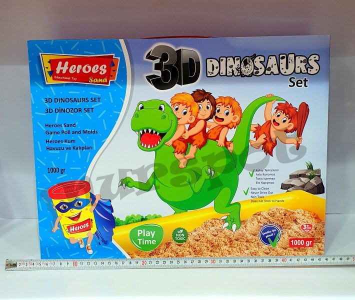 toptan kinetik kum havuzlu 3d dinazor kalıplı 1 kg. kumlu  035