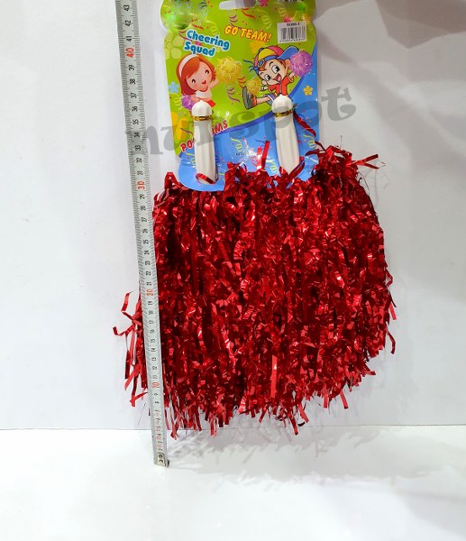 toptan ponpon püskül kırmızı çift 8833
