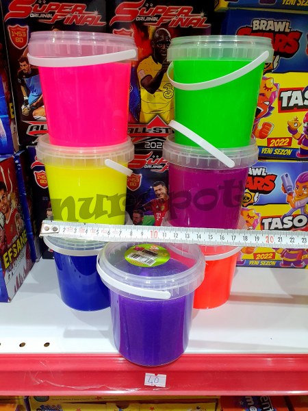 toptan slime yeni formül kalite parlak renk 500 cc kova
