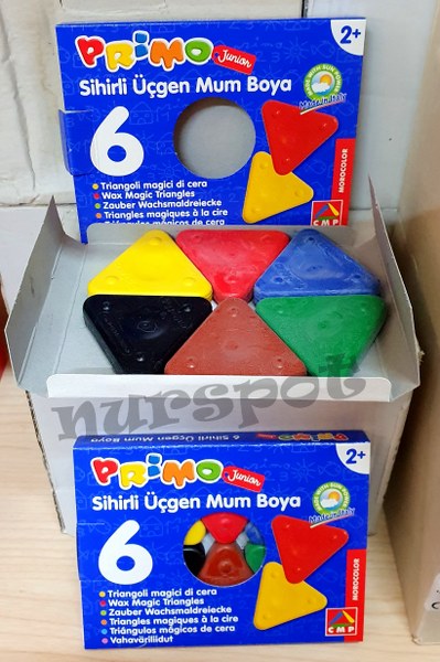 toptan sihirli üçgen mum boya 6 lı 