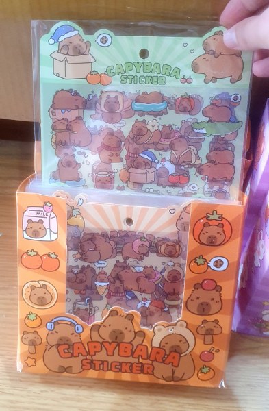 toptan çantalı sticker capibara 4 lü set kaliteli 1756