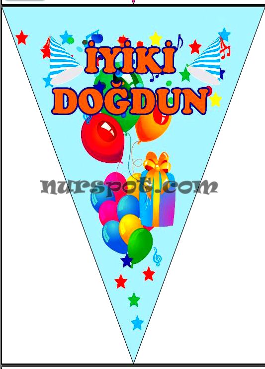toptan süs malzemeleri iyiki doğdun flamasi