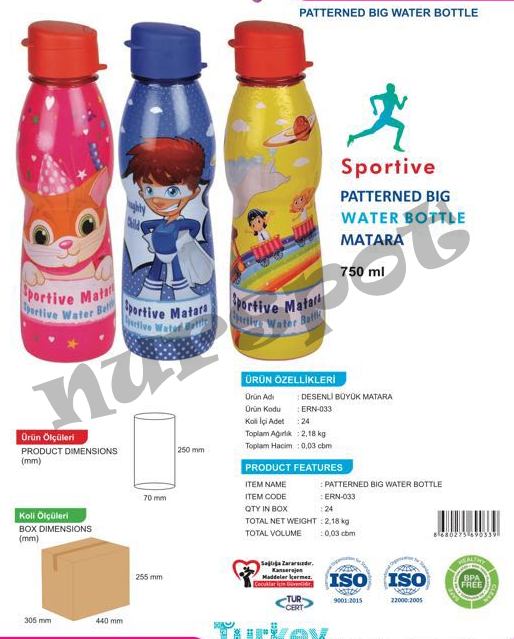 toptan su matarası desenli 750 ml   333