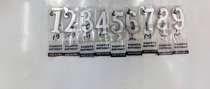 toptan rakam mum gümüş seri 3 v
