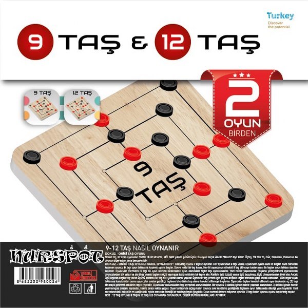 toptan eğitici oyun 9 taş 12 taş 2 li oyun seti 