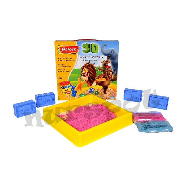 toptan kinetik kum havuzlu orman hayvanları set 500gr.   034