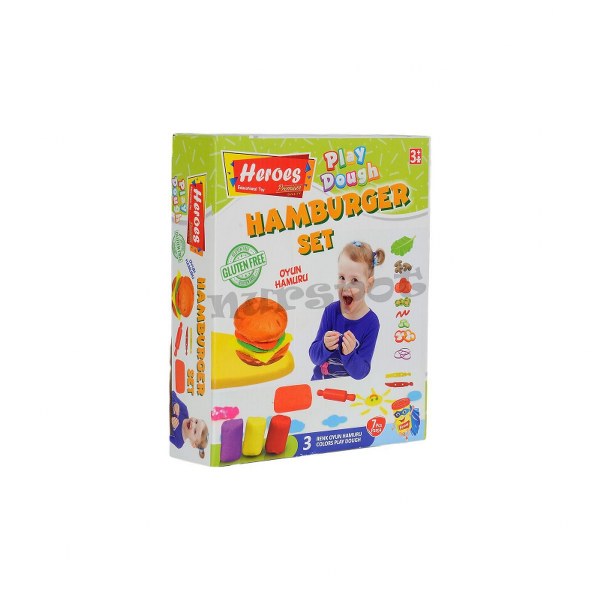 toptan oyun hamuru hamburger set   589