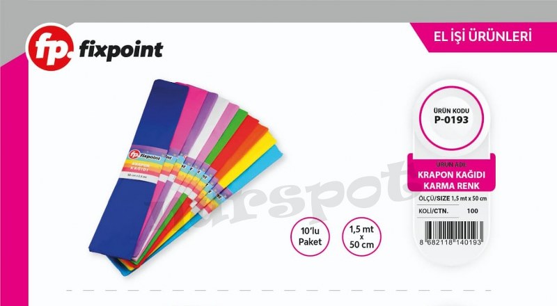toptan krapon kağıdı renkli 10 lu paket  0193