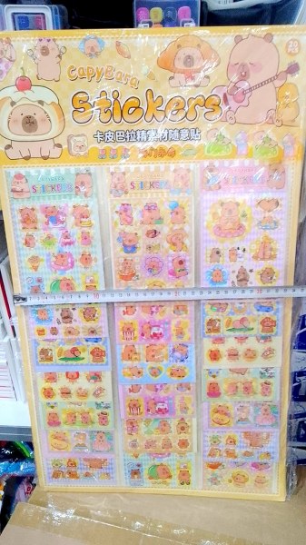 toptan büyük sticker kartela model kapibara 602