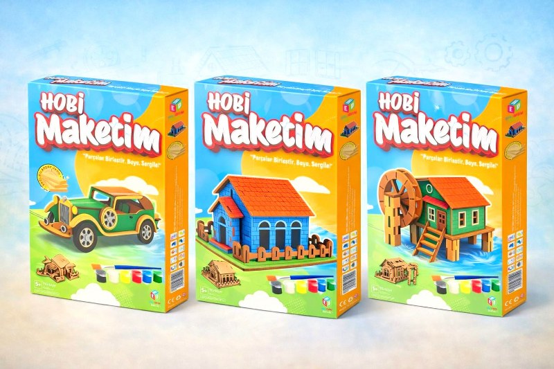 toptan ahşap maket boyama seti