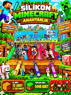 silikon anahtarlık kayışlı model minecraft  5732
