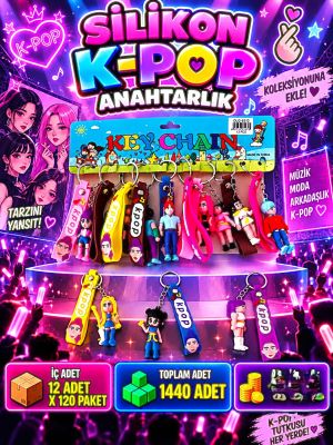 toptan ucuz silikon anahtarlık kayışlı k pop model  5725