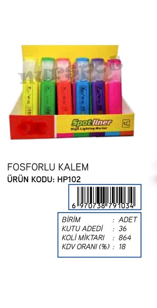 toptan fosforlu keçeli kalem  102