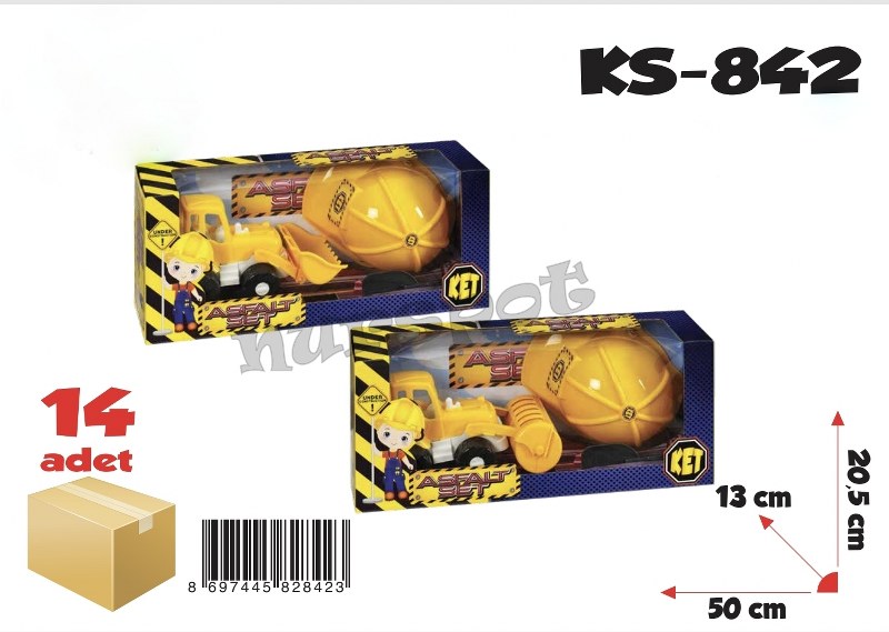 toptan oyuncak asfalt seti baretli   842