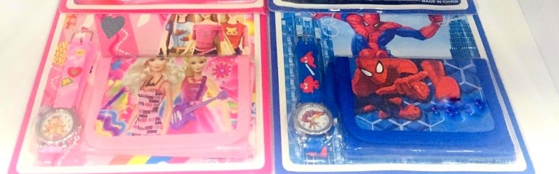 toptan oyuncak saatli cüzdan seti