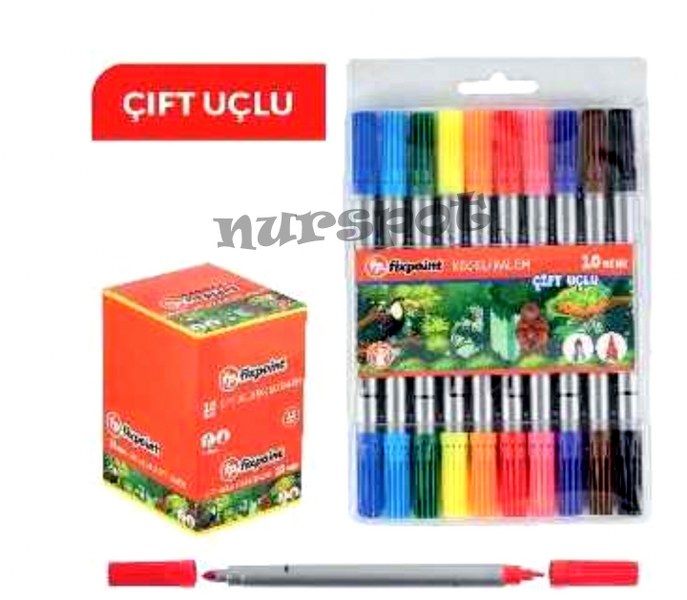 toptan keçeli kalem çift taraflı 12 li   5402