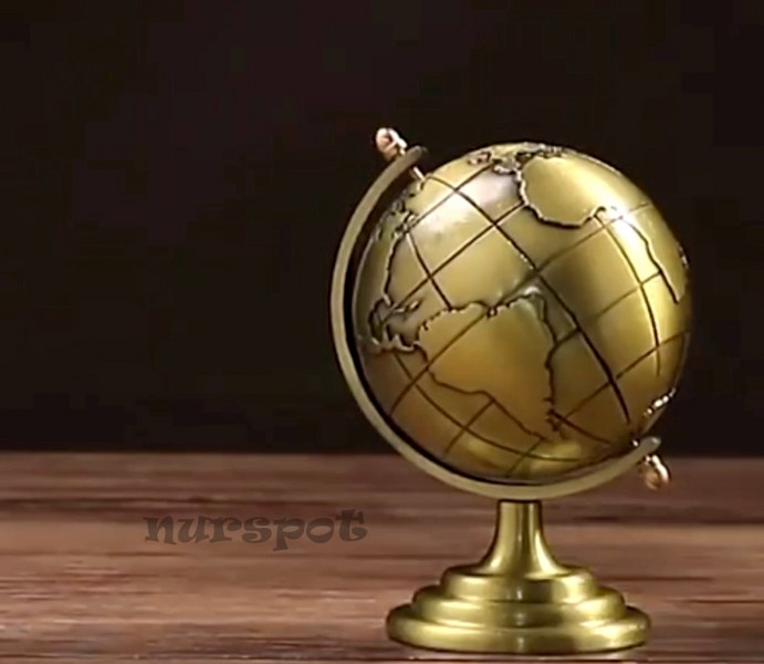 toptan hediyelik metal dünya küre dönen model  22 cm