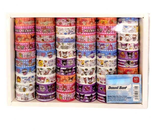 toptan rulo bant sticker paket 60 lı set   7715