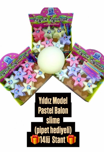 toptan balon slime şişirip balon yapılan pipetli yanında