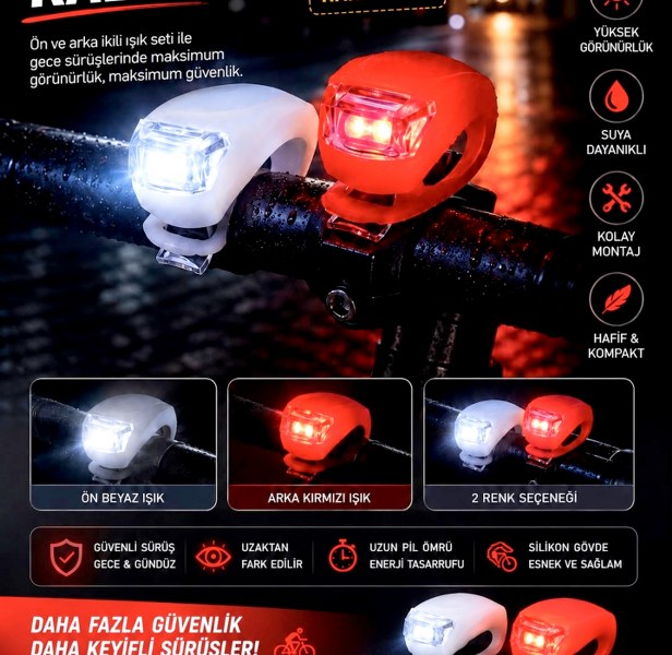 toptan bisiklet süsü aksesuar led ön arka led  ışığı  5225