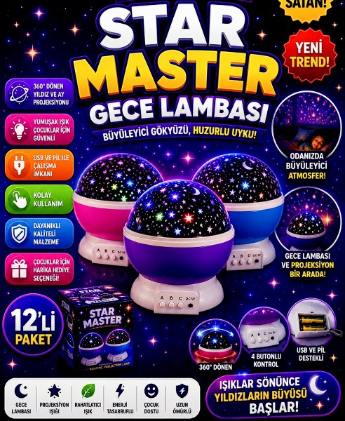 toptan gece lambası dönence projektör star master